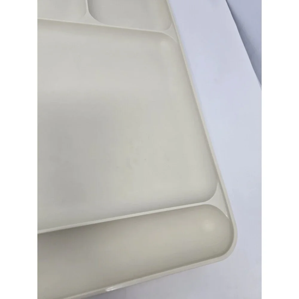 VINTAGE TUPPERWARE LOT CAFETERIA LUNCH TRAY DIVIDED PLATE MIXED #1535 SET OF 6 - Picture 3 of 11